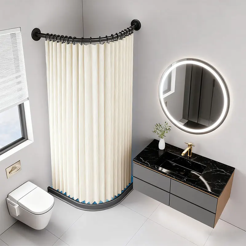 Foldable Shower Curtain Waterproof Mildew Resistant Thick Durable Tear Proof with Hooks for Home Bathroom Hotel Shower Room Long