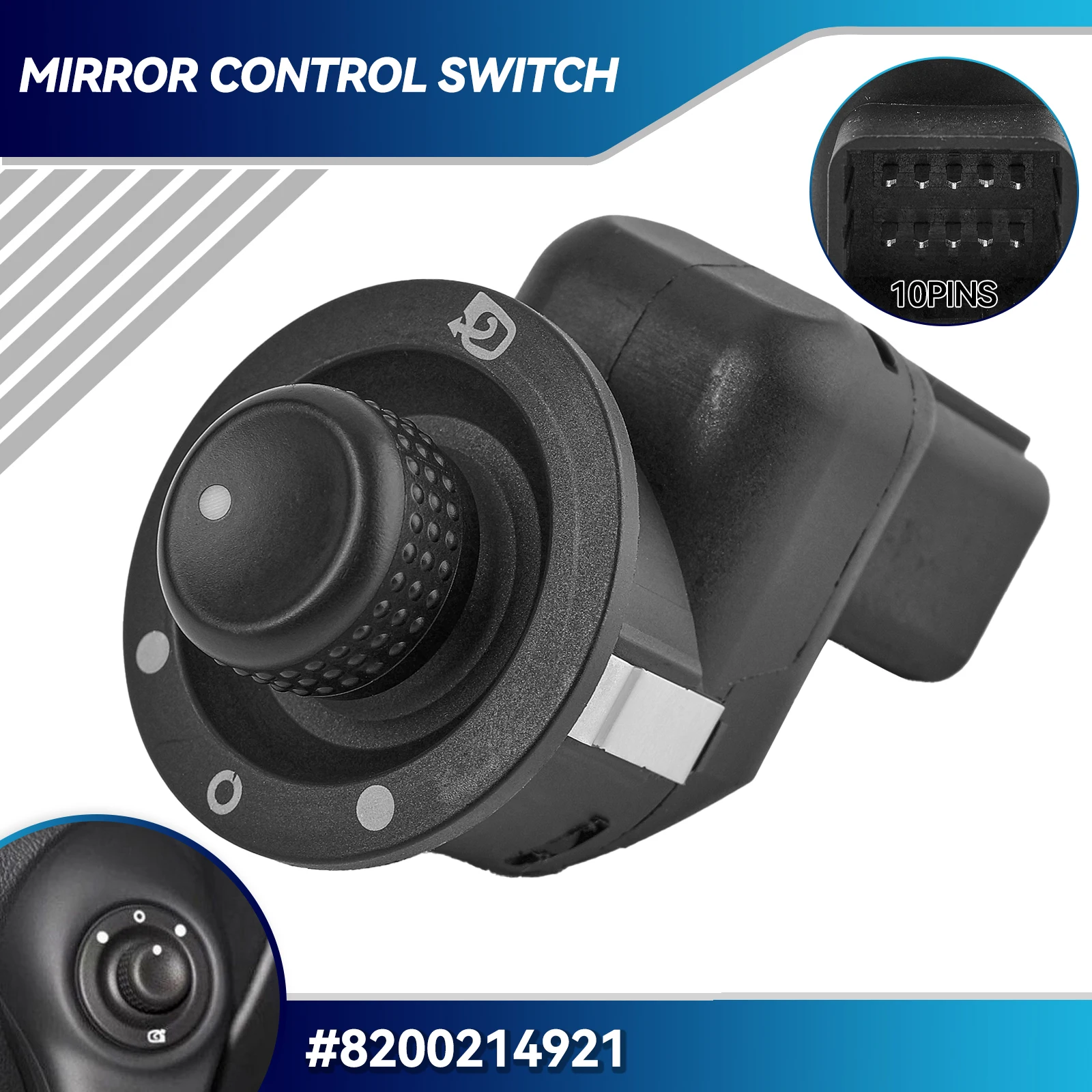 Power Electric Rearview Side Mirror Control Switch Button 8200676529 8200214921 Replacement For Renault Clio Mk4 Modus Captur