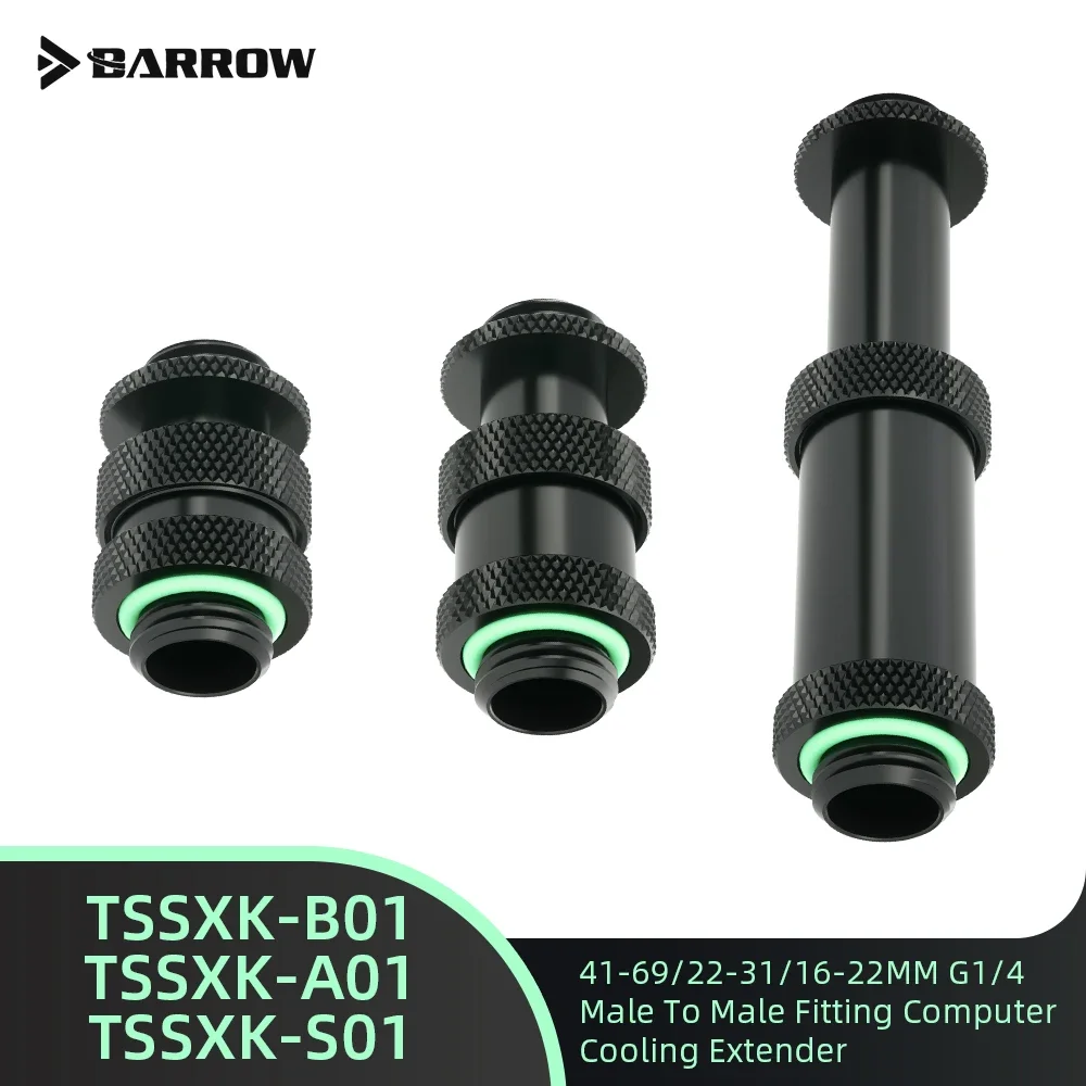 

Barrow G1/4 "Регулируемый мужской удлинитель-мужской разветвитель TSSXK-B01 41-69/22-31/16-22 мм удлинитель водяного охлаждения