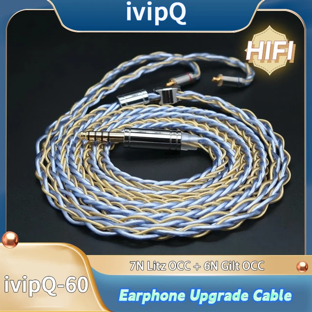 ivipQ 8-Core Earbud Wire 7N Litz OCC and 6N Gilt OCC Mixed Cable  2.5mm/3.5mm/4.4mm/MMCX/2PIN/0.78mm Earphone Upgrade Line - AliExpress 44