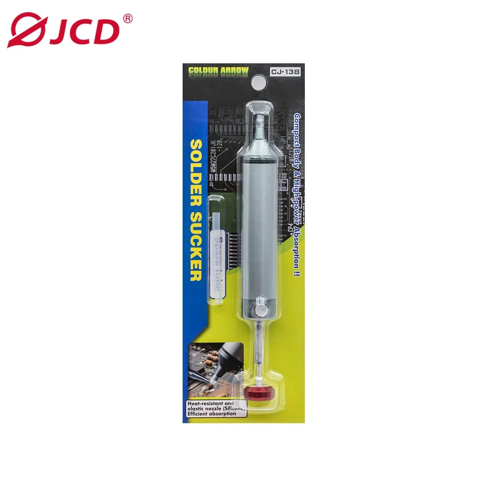 JCD Aluminum Metal Desoldering Pump Suction Tin Gun Soldering Sucker Pen Removal Vacuum Soldering Iron Desolder Welding Tools