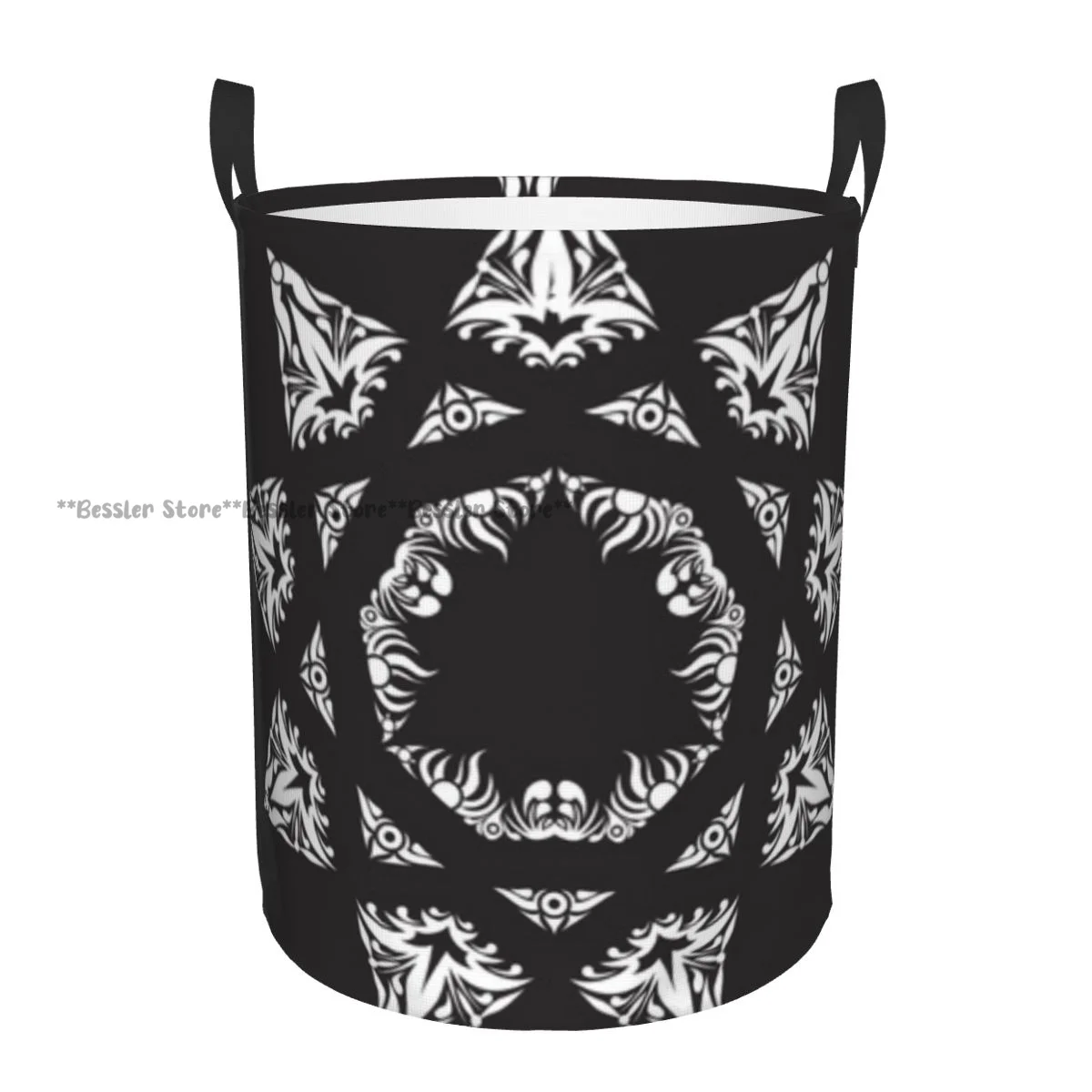 Folding Laundry Basket Eastern Logo Round Storage Bin Collapsible Hamper Clothes Bucket Organizer