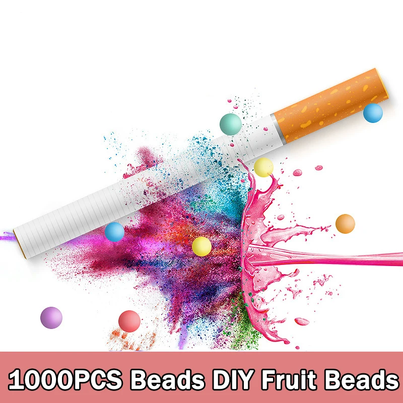 Hot Sale 1000PCS DIY Cigarette pops beads Fruit Mix Black ice Mint Flavor Cigarette filter pops balls Pusher Smoking Accessories