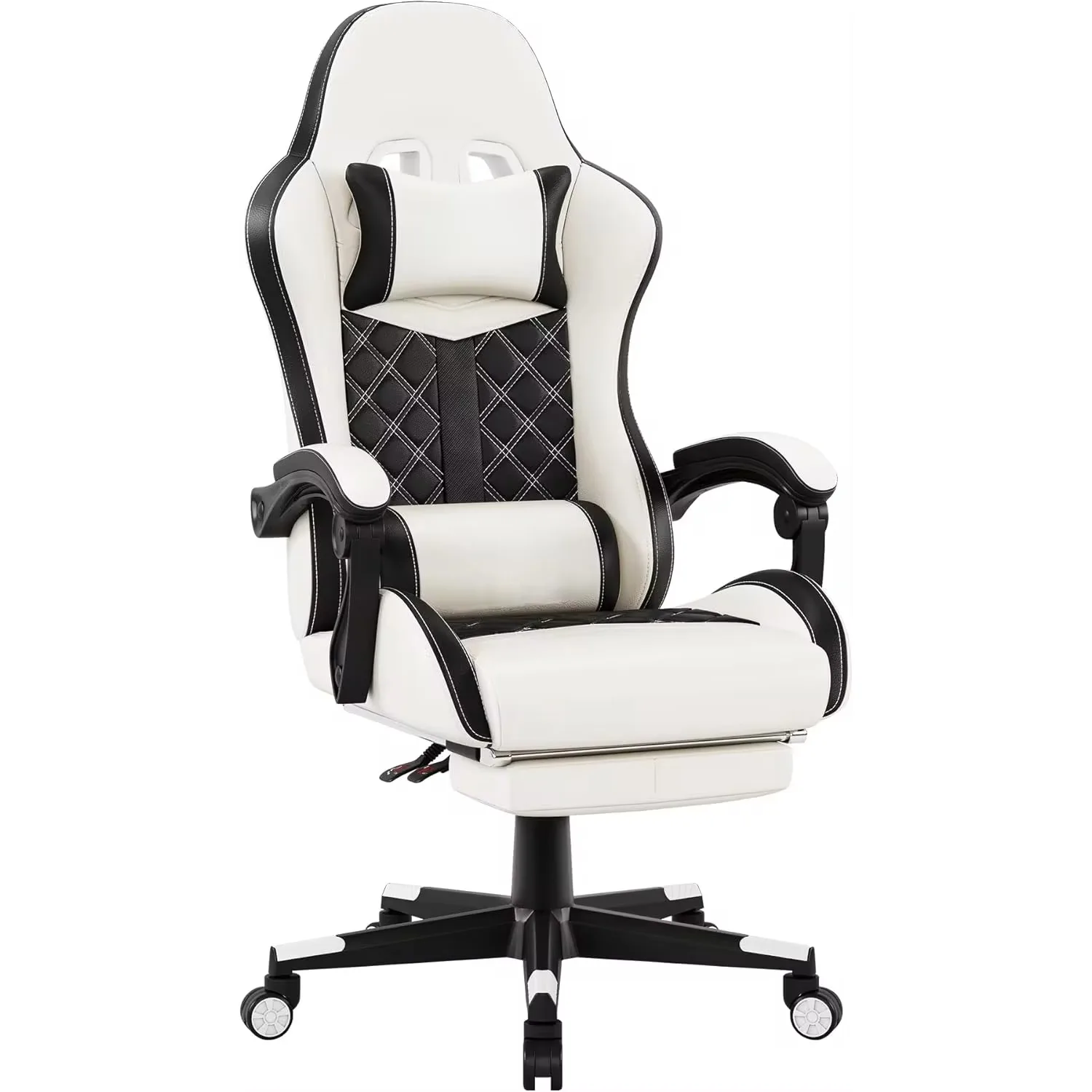 Gaming Chair,Ergonomic Computer Chair with Footrest and Lumbar Support,Breathable PU Leather,Height Adjustable 360 Degree Swivel