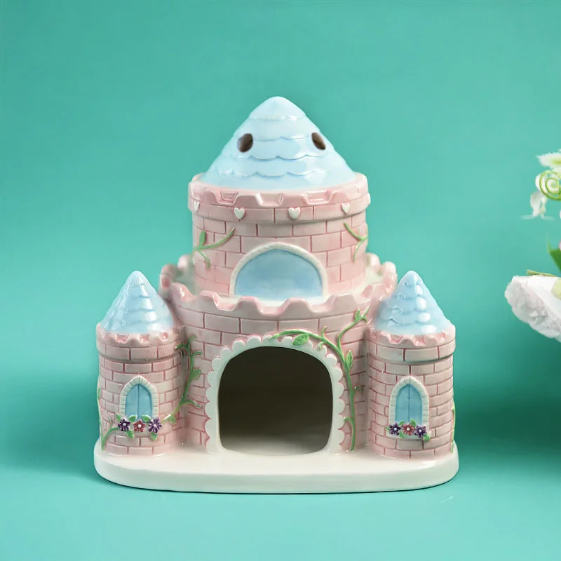 

Ceramic Hamster Nest for Japanese Home Decoration, Cartoon Castle House, Ceramic Ornaments, Cute Color