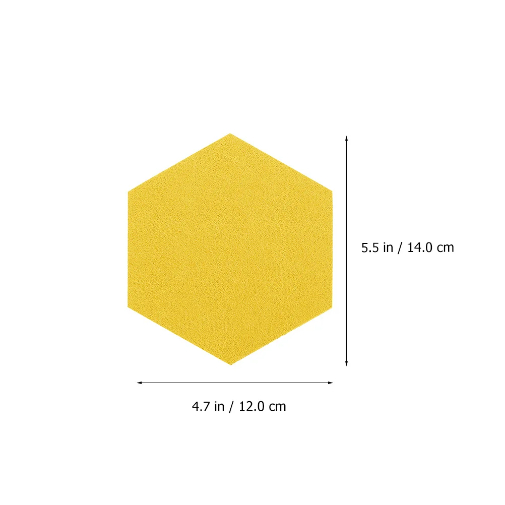 12pcs Hexagon Felt Wall Board Soundproof Self-Adhesive Tile For Home Decor Bulletin Memo Display Craft Pin Board