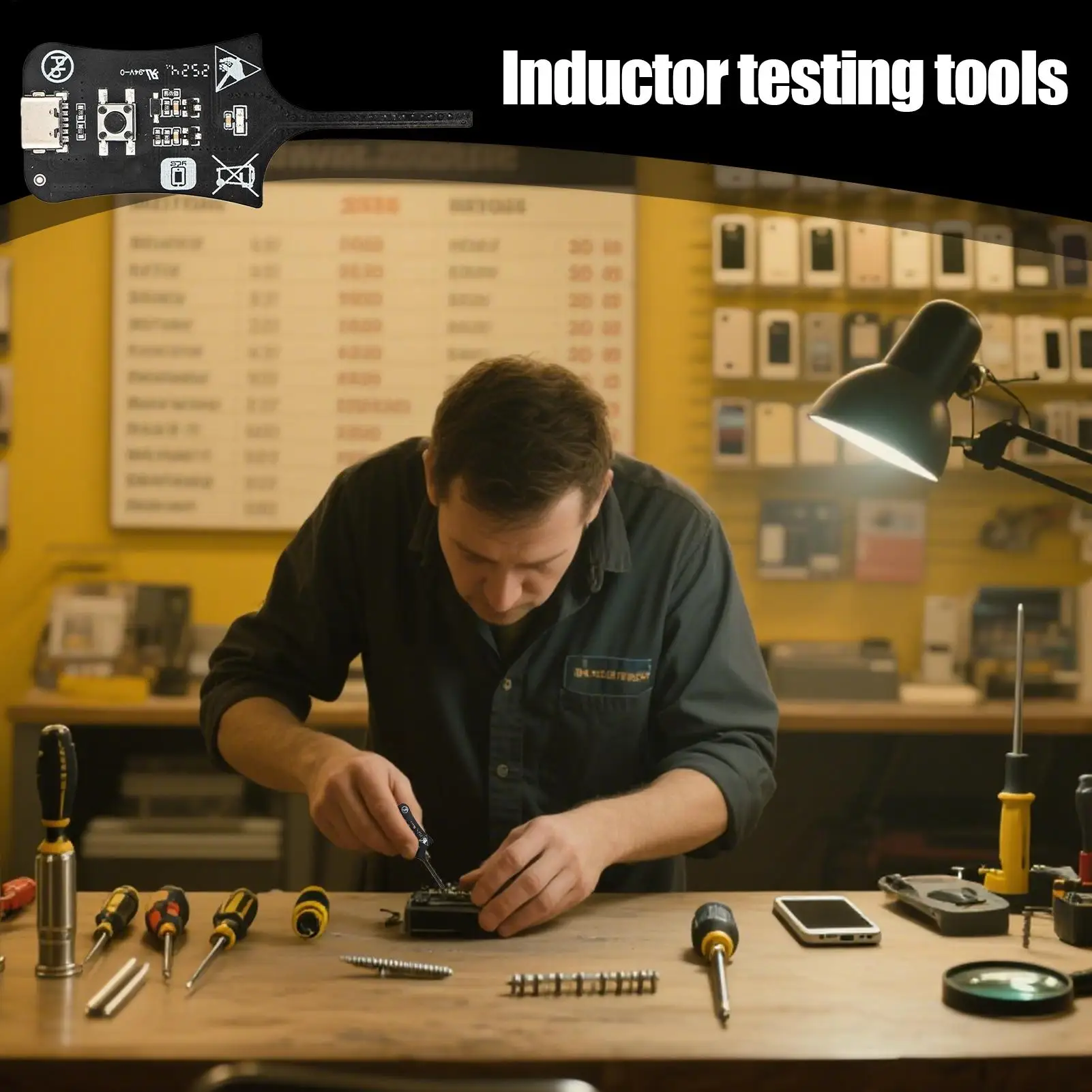 Inductance Tester Motherboard Coil Tester Inductor Detector Repair Tool Electromagnetic Induction Quick Fault Check Tool