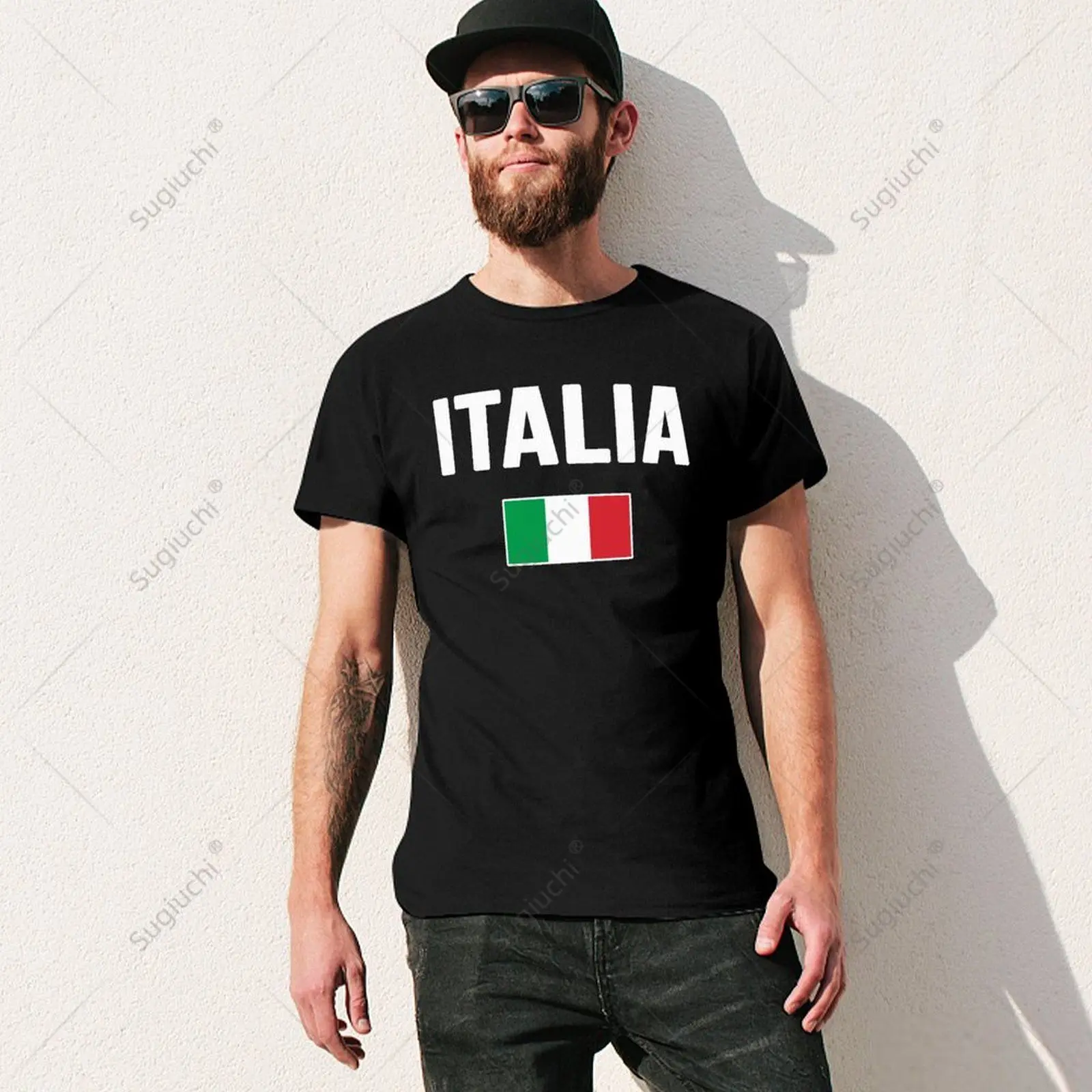 Unisex Men Italy Italian Flag Italia Souvenir Tshirt Tees T Shirts Women Boys 100% Cotton T-Shirt