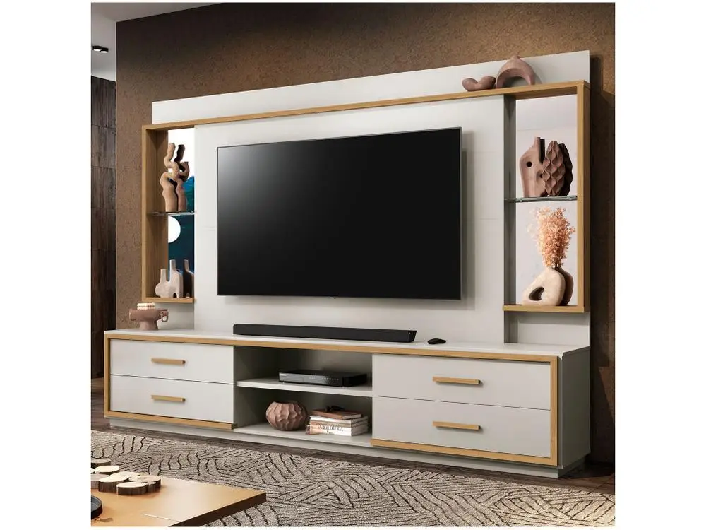 ESTANTE HOME PARA TV até 75”, 4 Gavetas EDN - Leni
