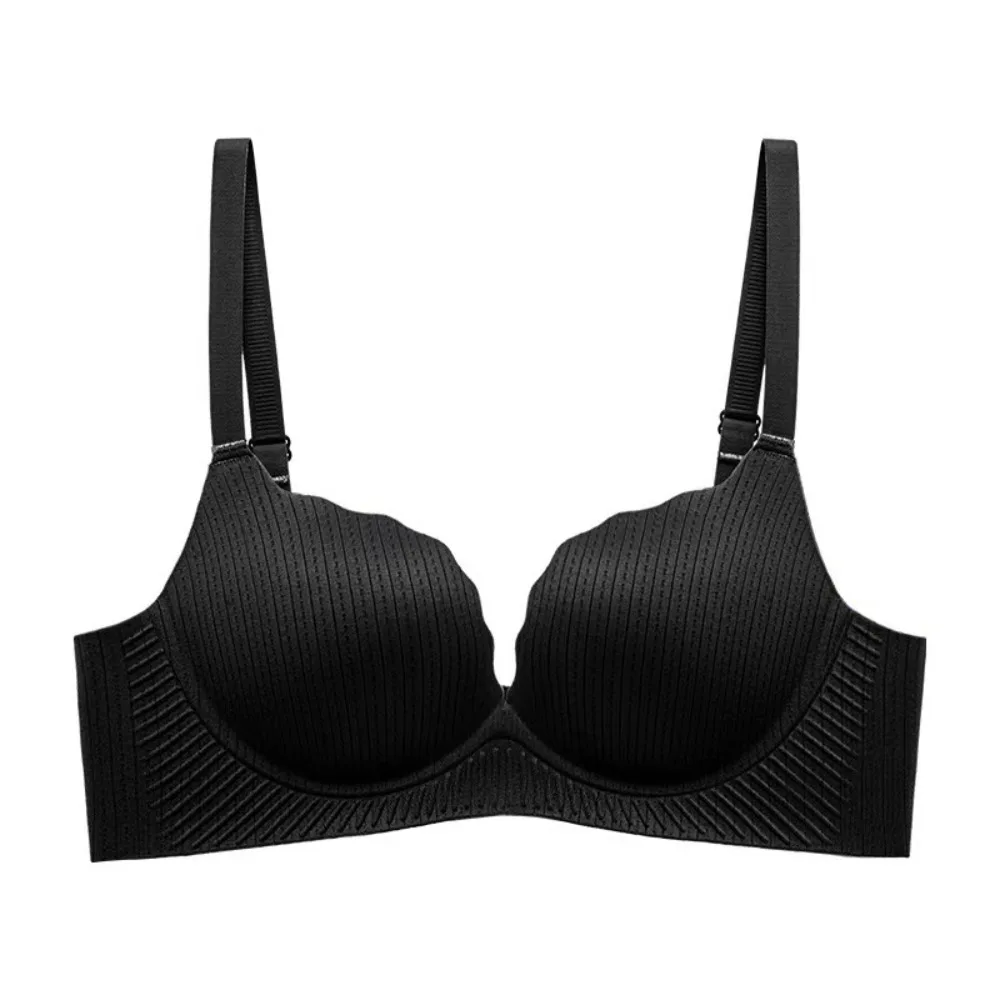 Elastischer, stoßfester, kabelloser, tiefer V-BH, Push-Up-Dessous-Unterwäsche für Frauen, dünner, süßer, nahtloser BH für Mädchen