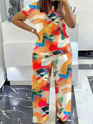 Plus - Size Art Graffiti Set! Color - Splashed Design, Super Stylish