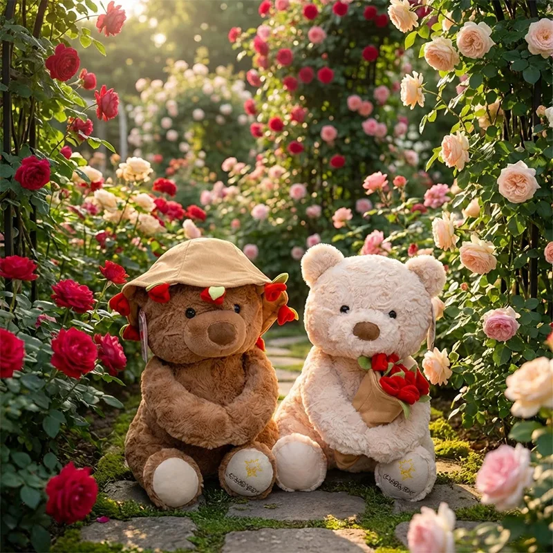 Nuevo Osito de Peluche con Rosas, Juguete de Peluche Suave, Muñeco de Peluche, Regalo Romántico para Enamorados, Decoración del Hogar, Regalo de Cumpleaños para Niñas 3/50