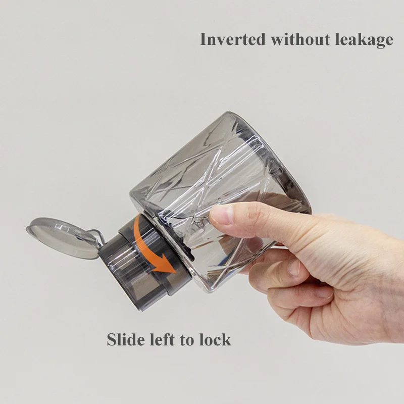 200/60ML Lockable Empty Pump Dispenser Refillable Bottle Nail Polish Makeup Remover Manicure Cleaner Container Press Bottle