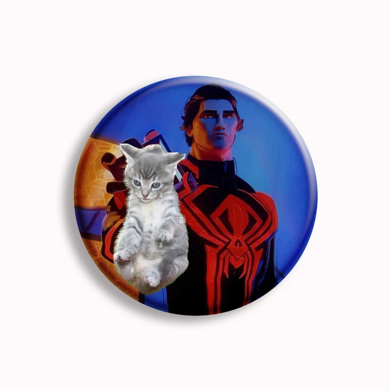 Broche Funny Cat Meme dos desenhos animados, Morango, Botão Venti O'Hara, Emblema Criativo para Roupas, Chapéu, Mochila, Acessórios de Jóias