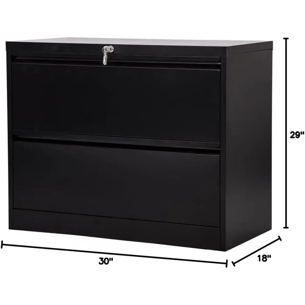 30 Wide Heavy Duty Metal Lateral File Cabinet, A4 or Letter Size, Includes Lock