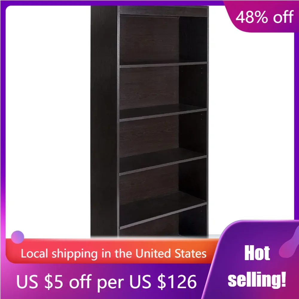 

Essentials 5-Tier Bookshelf Shelf Espresso Freight Free Bookcase Living Room Furniture Home