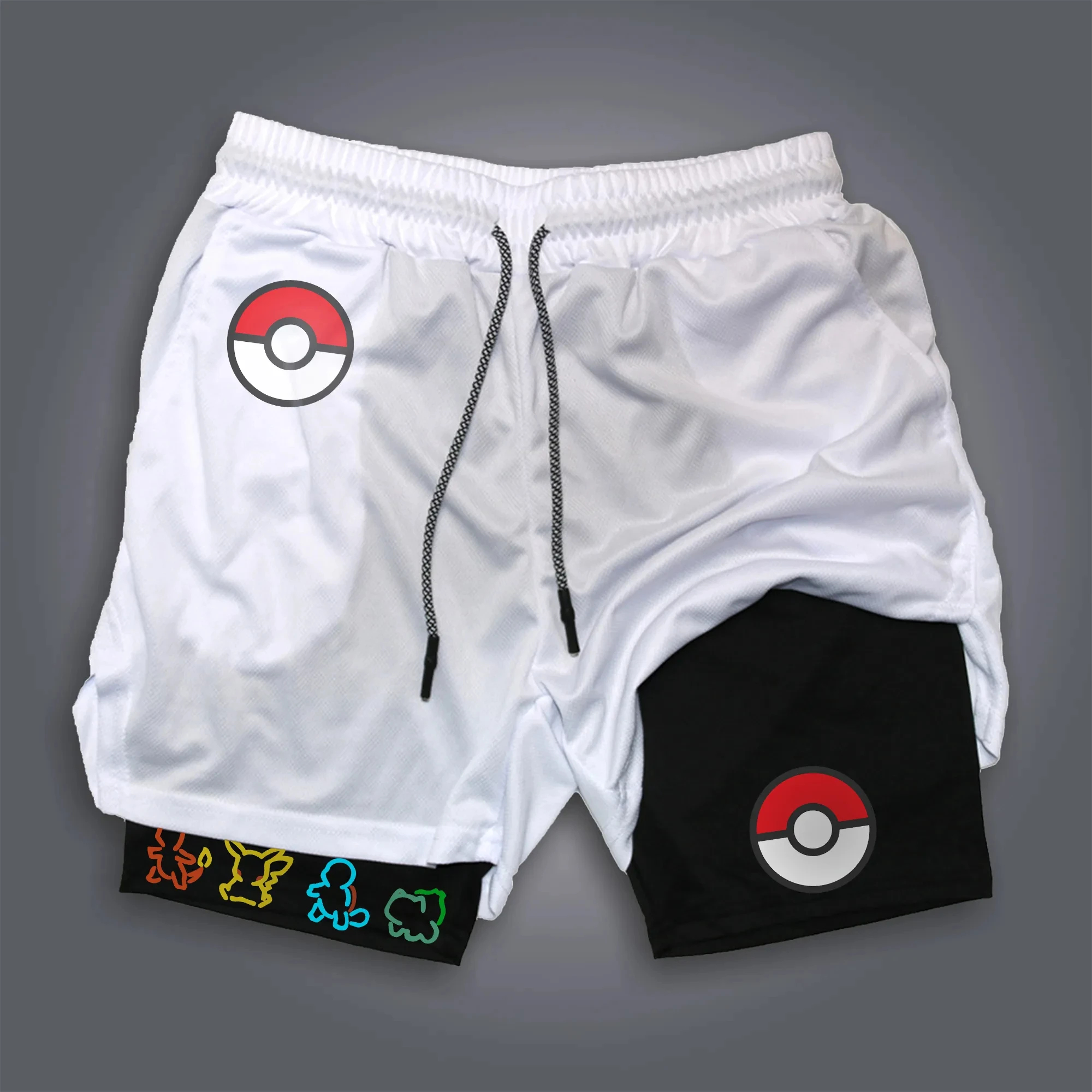 calcoes-esportivos-masculinos-de-algodao-pokemon-mewtwo-2025-verao-com-estampa-grafica-base-preta-personagem-mewtwo-efeito-aura-roxa
