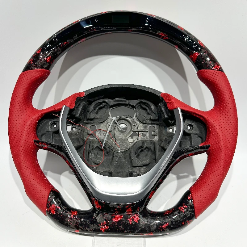 

Purple Forged Carbon Fiber Racing-Style Steering Wheel RPM Compatible with BMW 3 Series 5 Series F30 - Car Accessory