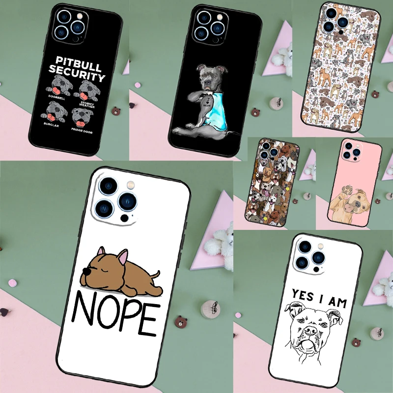 Funda para iPhone 17 Air 16 15 14 13 11 12 Pro Max Plus 12 13 Mini 16e 17 Pro Max con Diseño de Perro Pitbull
