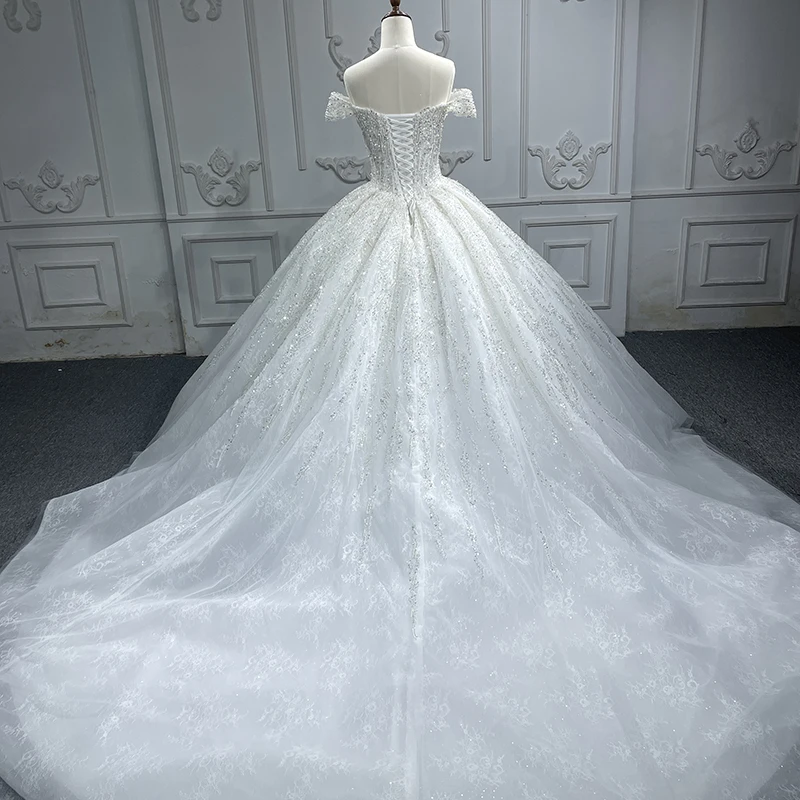 Exquisite Classic Bridal Dress 2023 Ball Gown Sweetheart Off the Shoulder Short Sleeves DY6626 Beading Lace Up платья