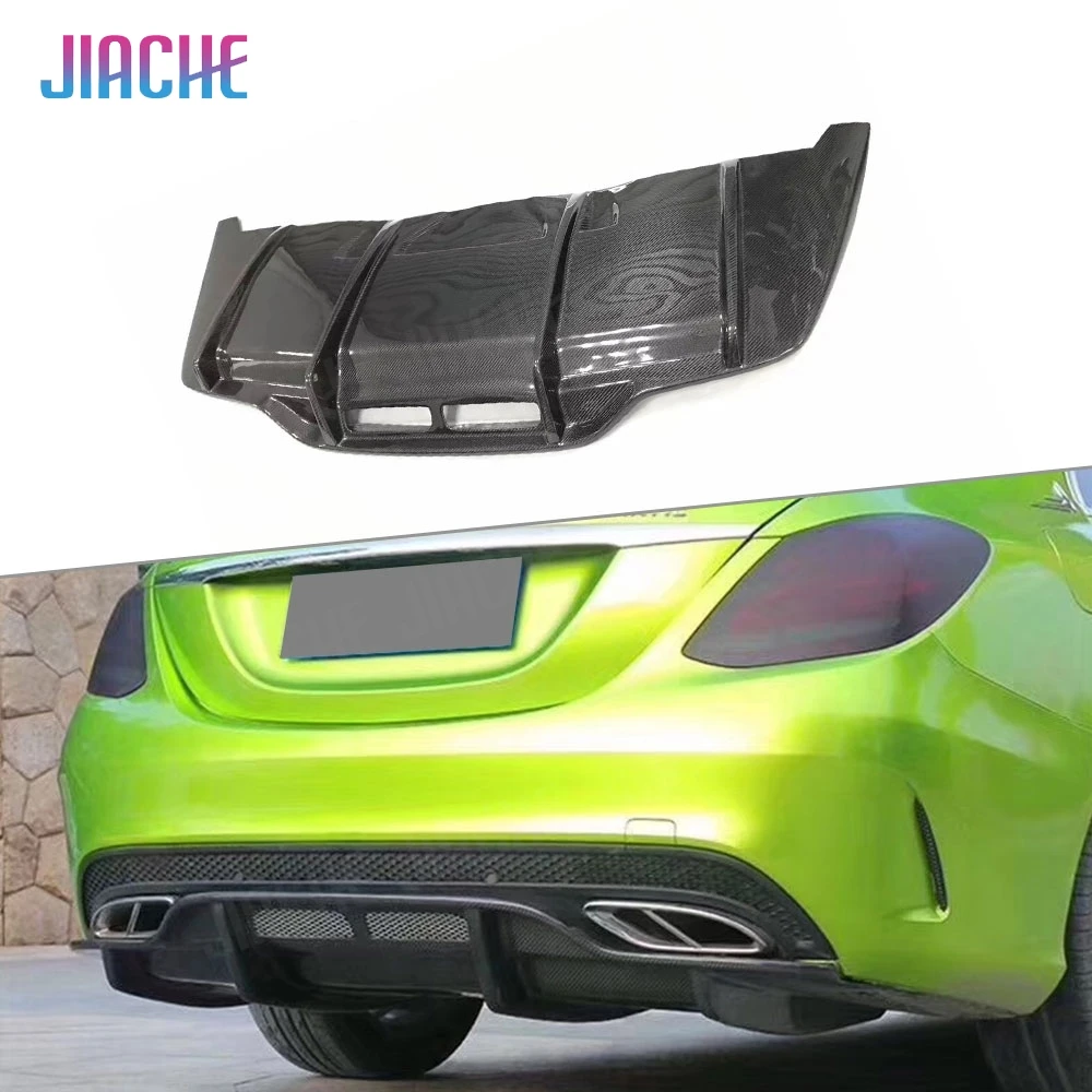 

Real Carbon Fiber Car Rear Diffuser Bumper Lip Spoiler for Benz C Class W205 C205 C63 C63S Sedan Coupe AMG 2015-2022 P Style