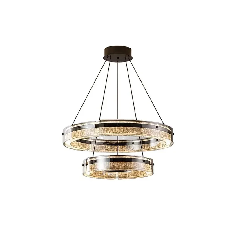 Italian Light Luxury Minimalist Living Room Chandelier Modern High End Simple Atmosphere Main Light Ice Pattern Lamp
