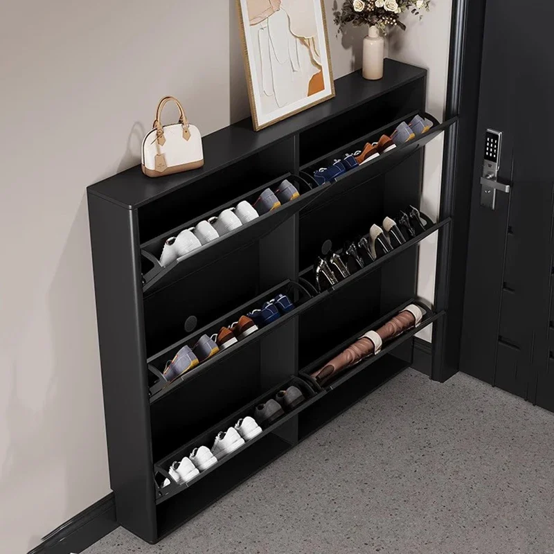 Designer Luxury Shoe Cabinet Boutique Black Entrance Storage Shoe Cabinet High Home Organizador De Zapatos Living Room Furniture