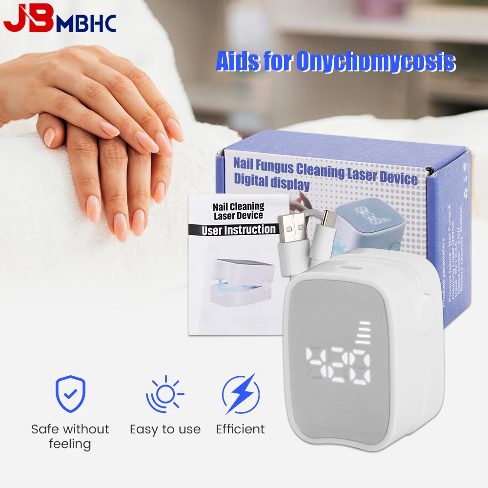 Nail Fungus Treatment LED Laser Device for Cleaning Onychomycosis USB Charge 905nm Infrared Light 470nm Blue Light Nail Salon