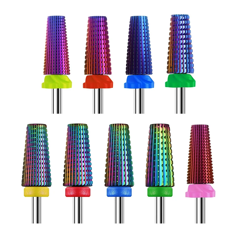 5-In-1 Paars Professionele Wolfraamcarbide Nail Boren Frezen Voor Gel Acryl Verwijdering Manicure Gereedschap accessoires