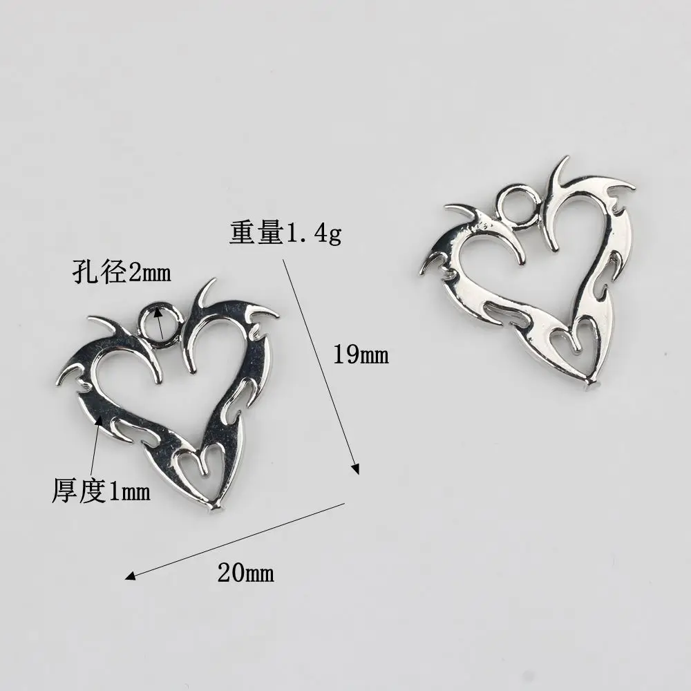 10pcs/lot 20*19MM Zinc Alloy Hollowed-out Heart-shaped Pendant Charms DIY Necklace Bracelet Earrings Accessories