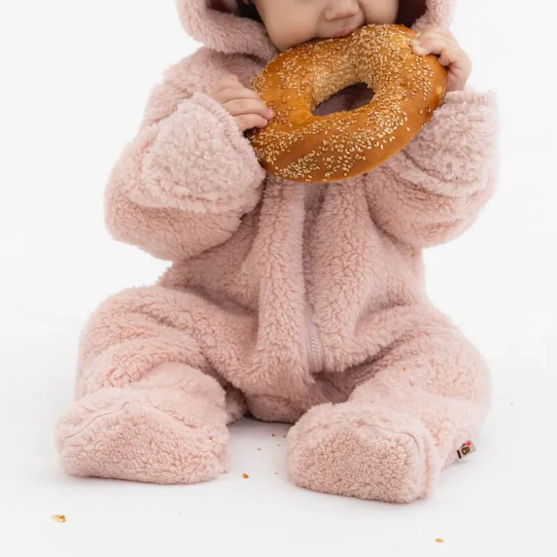 Autumn/Winter Baby Rompers Bodysuits Plush Hand Foot Warmth Crawler Clothing Baby Newborn Hoodie One-Pieces Ha Yi
