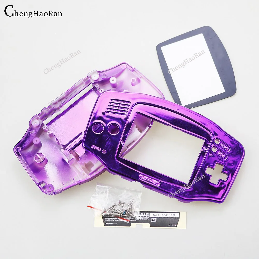 1PC For GBA Electroplated Game Console Case Shell Game Boy Advance Game Console Case Replacement Shell With Screw Mirror Surface