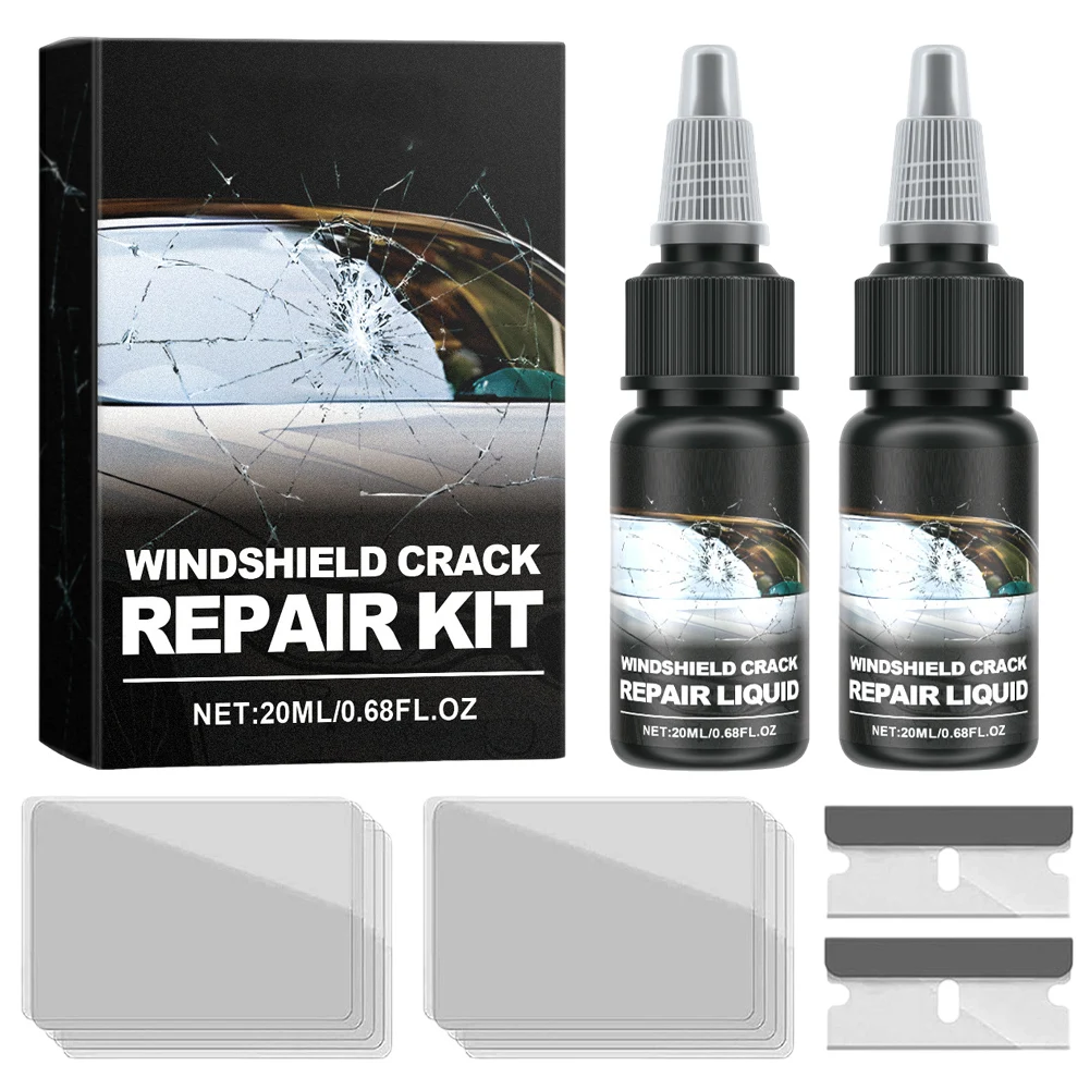 Windshield Repair Kit For Glass Automotive Glass DIY Windscreen Tool For Fixing Chips Cracks Star-Shaped CrackNano Fluid Filler