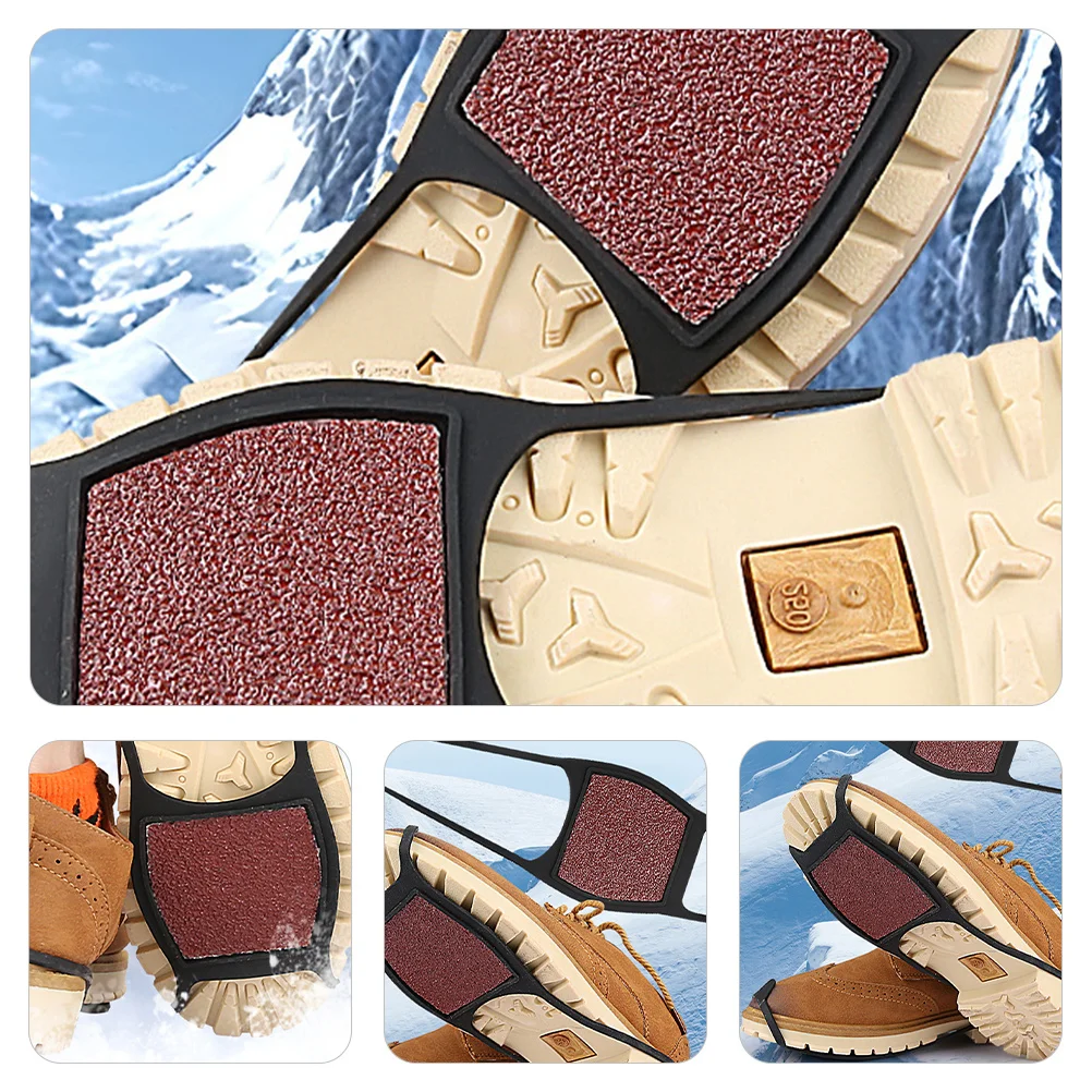 

1 Pair Anti Slip Shoes Cover Coarse Sandcloth Silicone Traction For Snow Ice Hiking Walking Fishing Climbing Outdoor Activities