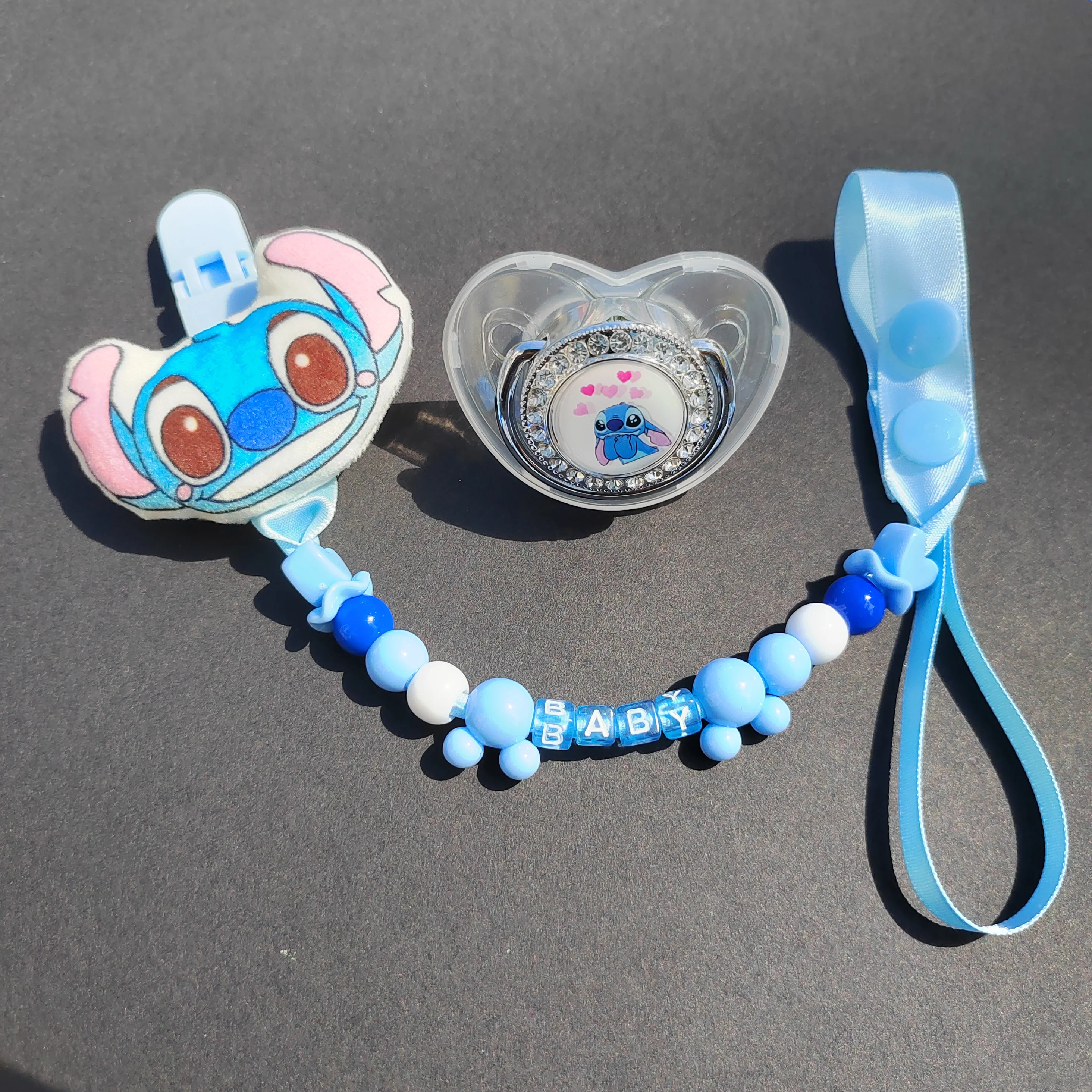 [Stitch 3D Hair Pacifier Clip] Baby pacifier BPA-free silicone pacifier Safe pacifier Pacifier Baby essential 0-18 months chupet