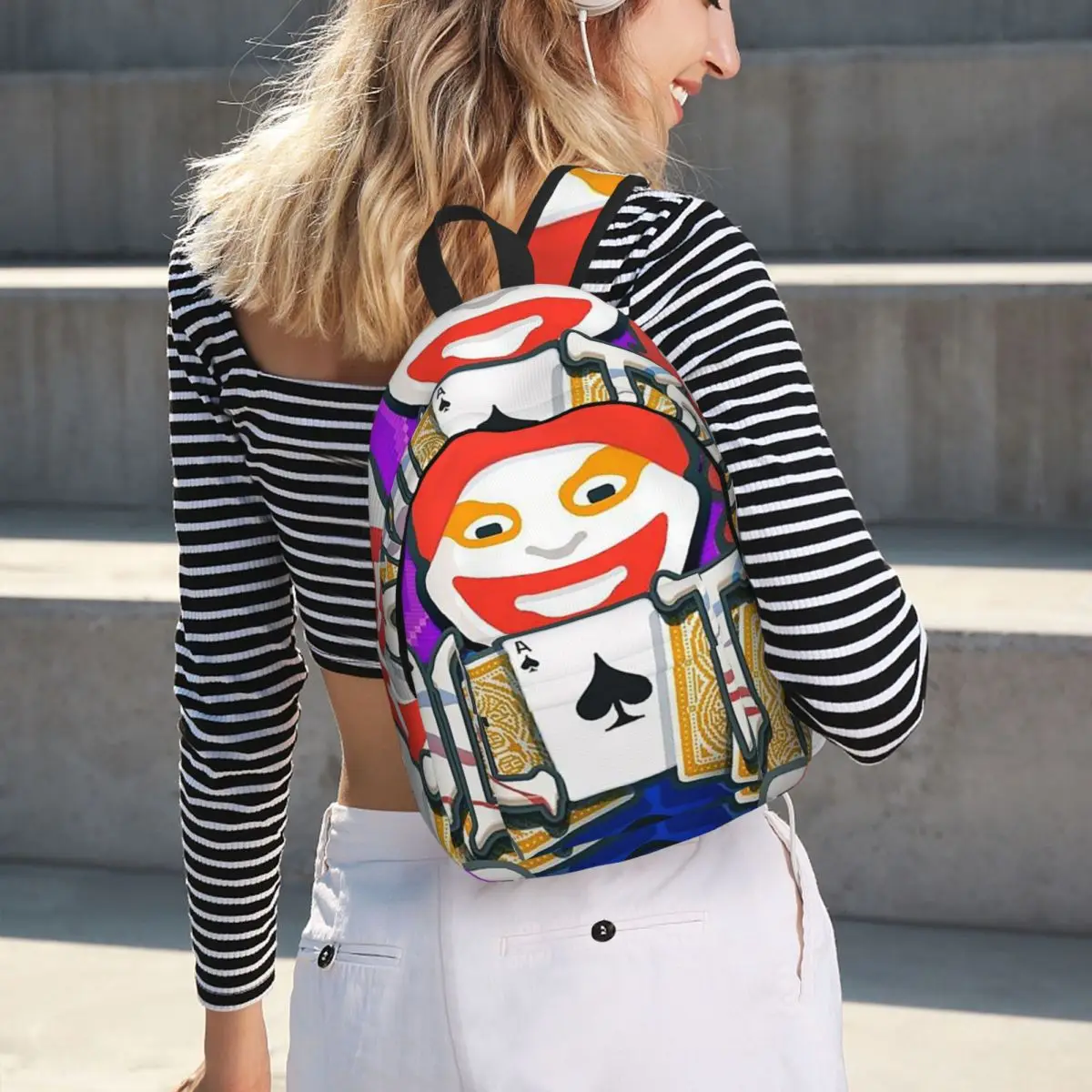 Balatro Playing Card Jocker Lusty Joker Student Backpack School Bag Hiking Travel Daypack for Men Women Bookbag Shoulder Bags