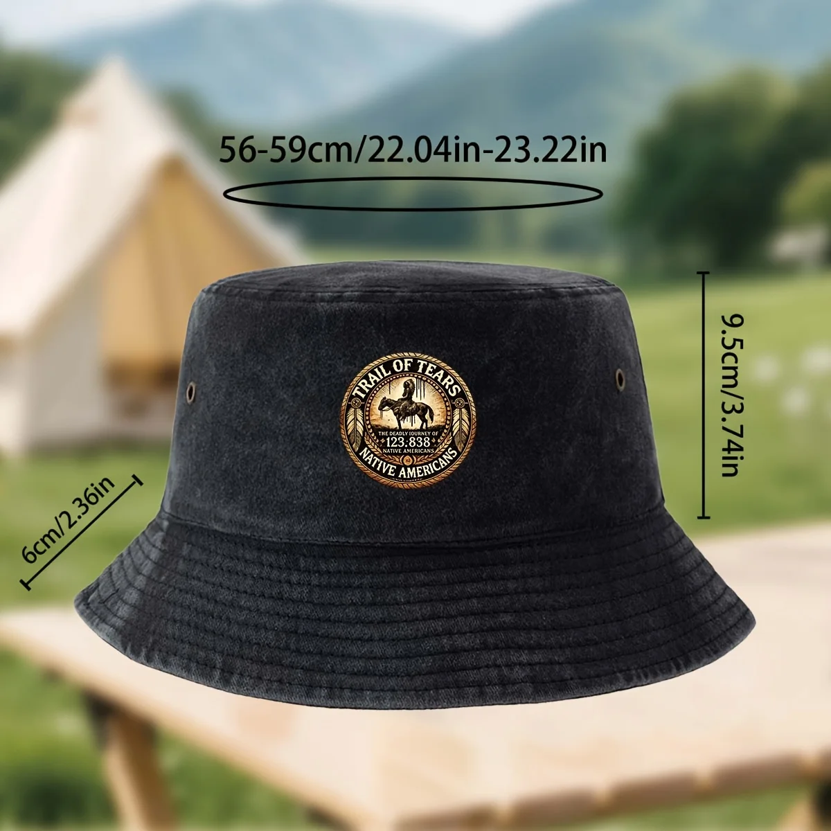 TRAIL OF TEARS Emblem Print Bucket Hat - Lightweight All-Season Unisex Fishing Suitable for Men & Women, Casual Outdoor Hat with