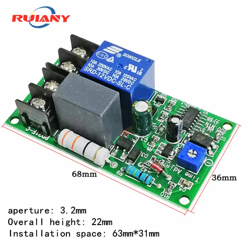 220V trigger delay off Power off Time relay module delay adjustable timing Power off Lights off fans