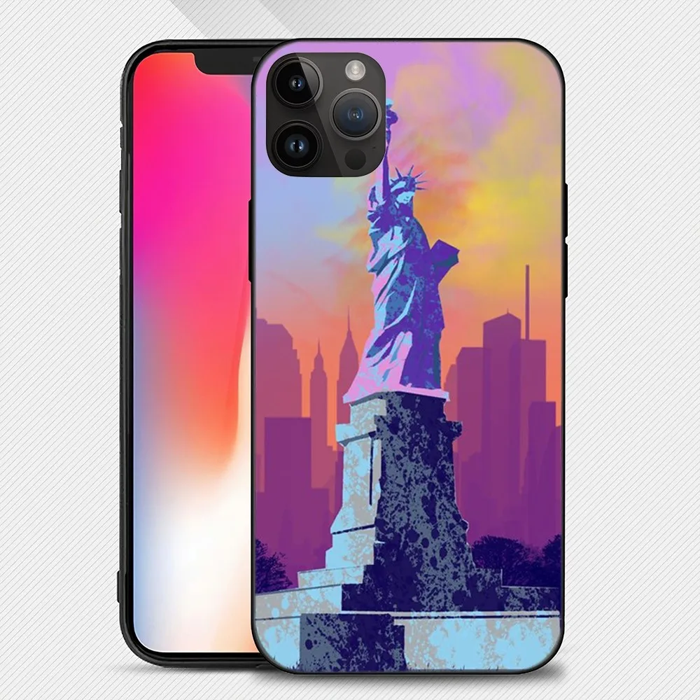 The statue of liberty Phone Case iphone15 14 13 12 11 Pro Max Mini X 7 8 Soft Case