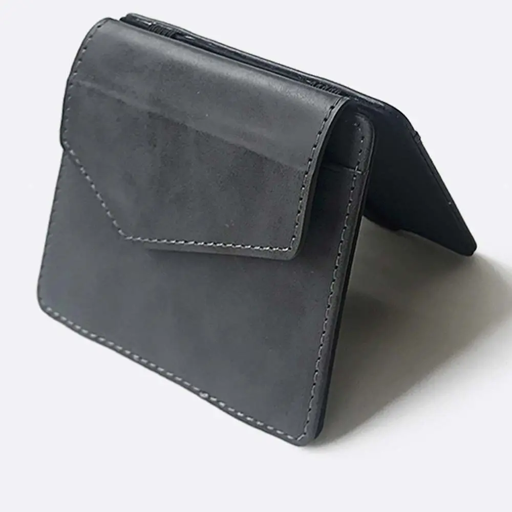 Funda de cuero PU portátil para tarjetas bancarias, billetera mágica, Mini monedero, clips para dinero, billetera para hombres