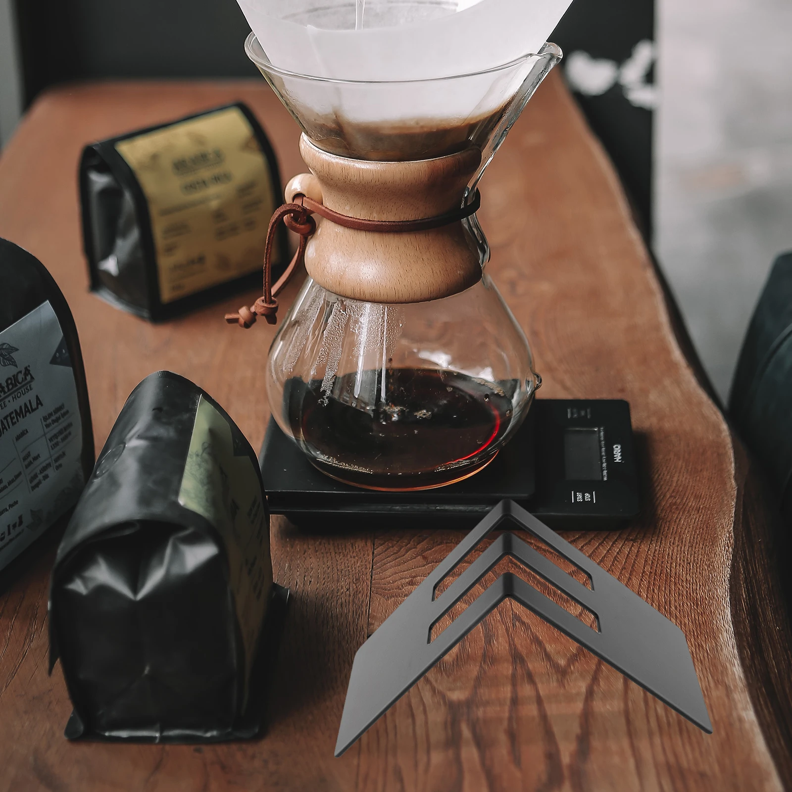 

Stainless Steel Coffee Filter Organizer Rack for Cone Fan Shaped Papers Bar Accessories Dustproof Storage