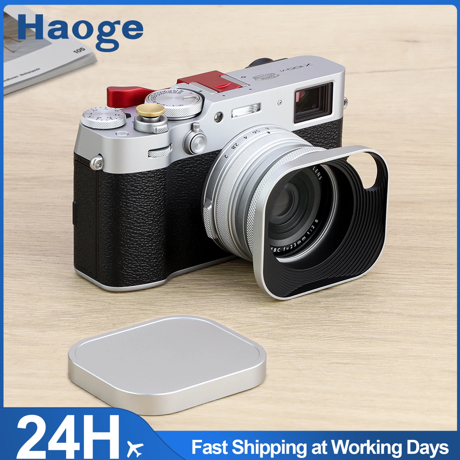 

Квадратная металлическая бленда Haoge с переходным кольцом 49 мм + крышкой для камеры Fujifilm X100 X100S X100T X70 X100F X100V X100VI