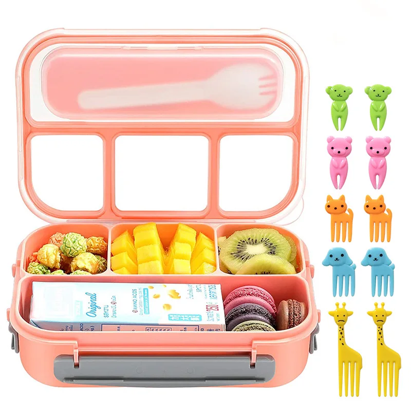 

11 piece set of hot selling plastic lunch boxes, microwave school lunch boxes, student fruit signature grid lunch boxes