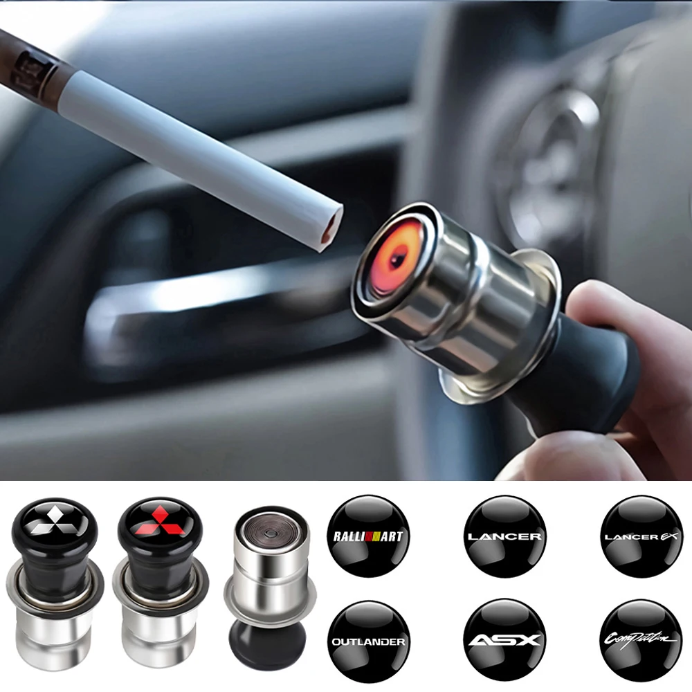 Car Windproof Cigarette Lighter Power Socket Plug Accessories For Mitsubishi Space Star Lancer Outlander Eclipse Cross Asx Metal