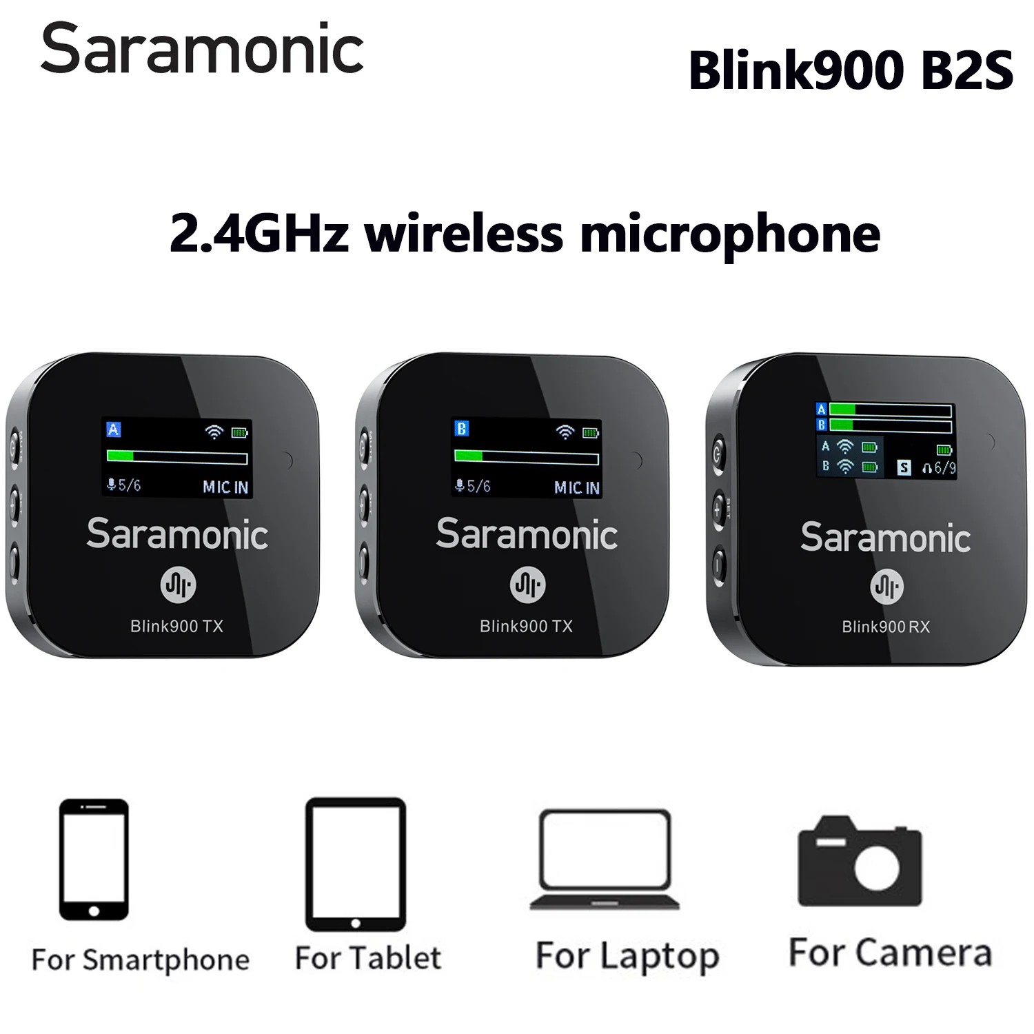 

Saramonic Blink900 B2S Wireless Lapel Microphone for PC Smartphone Android DSLRs Camera Condenser Lavalier Microphone Youtube