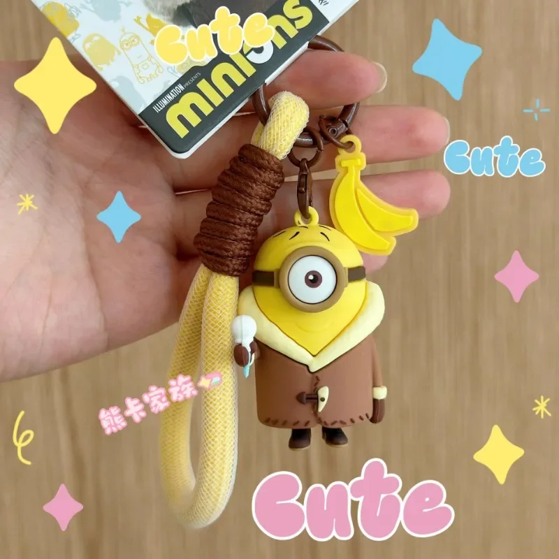 

2024 New Kawaii Genuine Minion Winter Series Cartoon Unisex Pendant Cute Fashionable Versatile Keychain Children's Birthday Gift