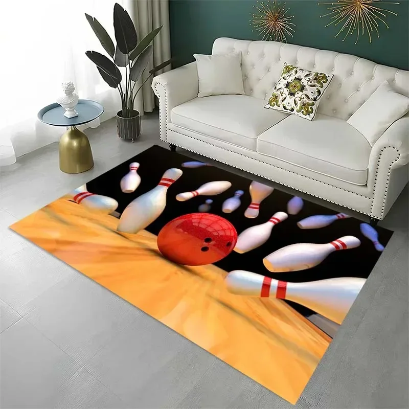 3D bowling carpet, hockey pattern living room bedroom housewares baby mat bathroom kitchen non-slip carpet birthday present