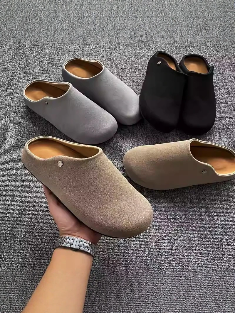 

Soft Bottom Office Slippers Unisex Spring Summer Breathable Flat Heel Large Size 47 Casual Style Half Slippers for Men And Women