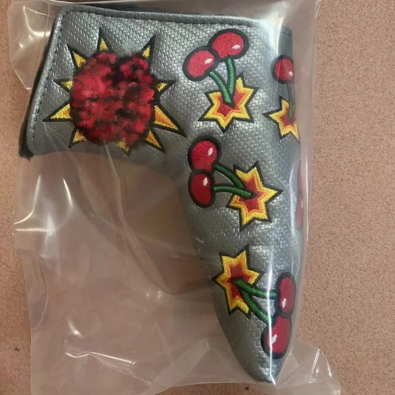 Golf Outdoor Training, beautifully embroidered 2014 gray Cherry Golf putter head cover, free shipping