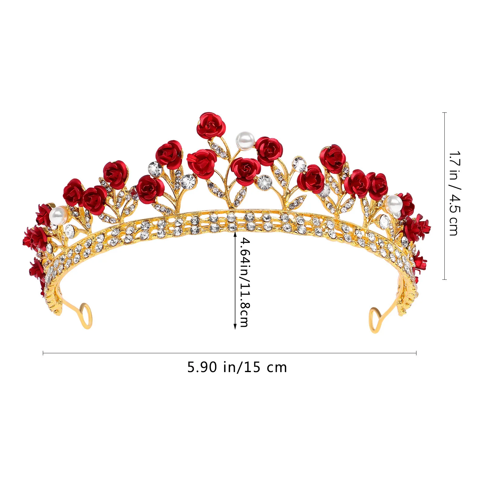 

Creative Rose Rhinestone Crown Bridal Tiara Wedding Engagement Headpiece Elegant Wedding Hair Crown Bridal Tiara